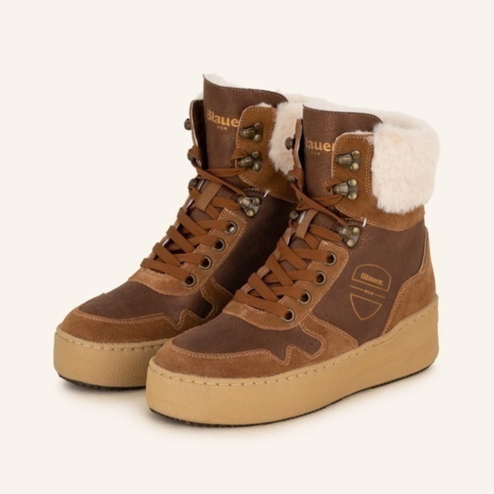 Blauer USA lace up faux fur boots